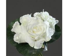 Artificiales - Ramo Creme Varie de rosas y peonías con hojas TOP H 25 cm - choisissez votre, colores: crema