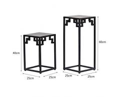Yuqianqian Soporte para Plantas de Maceta Soporte de Flores de Hierro de una Sola Capa Bonsai Planta Macetero Té Mesa de té Sala de Estar China Negra (tamaño : S)