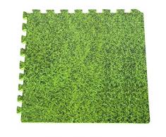Gre MPF509GR - Protector de Suelo para Piscina, 9 piezas, Imitación Hierba, 8 mm de Grosor