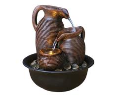 Xiaokeai Fuente de Mesa Natural Antique Jar Interior Fuente de Feng Shui Fuente de Escritorio Decoración de Escritorio Creativa Decoración del hogar (marrón) Aumenta el Ambiente Relajado