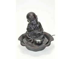 Fuente de Agua Decorativa con Luz "Niño Monje" Esculturas Resina. Adornos. 24ø x 26 cm