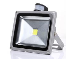 Contever® Foco Proyector LED 50W de Luz Blanca frío Proyector de exterior Con Detector de Movimiento Proyectores de Ahorrar Nnergía de Gran resistencia IP65 AC85 - 265V Protección del Agua