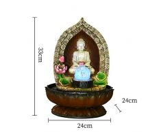 ZYP Fuente de Agua de Escritorio, Sala de Estar Feng Shui humidificador de Bola Buda Estatua instalación de Agua 24 * 24 * 30 cm