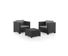 Shaf Diva À Tête Conjunto Jardin de Color Gris Antracita | Fabricado en España con Materiales Reciclados, 80x60x73 cm