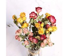 TooGet Ramo de rosas naturales secas de rosas, ramo de flores secas recién cosechadas, manualidades, arreglos de regalo y decoración para escritorio, sala de estar, cafetería, boda