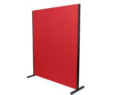 PIQUERAS Y CRESPO Modelo Valdeganga - Biombo separador para oficinas y centros de trabajo, desmontable y con estructura de color negro - Tapizado en tejido ARAN color rojo