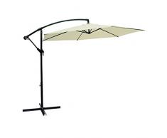 AKTIVE Garden 53887 Parasol excéntrico Banana, diámetro 300 cm, crema mástil aluminio