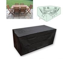 Vinteky® Impermeable Funda Resistente para Muebles de Jardín,Rectángulo(XL) Negro