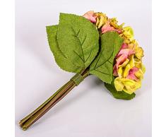 Decorativo ramo KLARA de hortensias, verde-rosa, 30 cm, Ø 18 cm - Flor sintética / Planta artificial - artplants