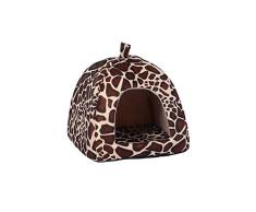 AAGOOD Nido 1pc Mascotas casa del Animal doméstico y sofá Antideslizante Cama del Gato del Perro Caliente Suave Rayas de la Cebra de la Perrera Plegable Invierno Suave Acogedor Saco de Dormir