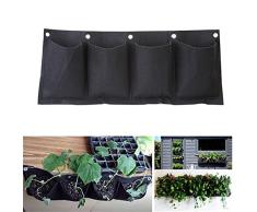 heling896 Jardineras Verticales De Fieltro para Colgar En La Pared, Jardinera Vertical De Jardín Bolsillo De Montaje En Pared De Múltiples Bolsillos para Interior/Exterior, 4 Capas