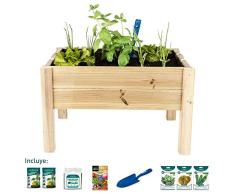 verdecora | Kit de Cultivo Huerto Urbano 60x40x40cm - Kit de Cultivo en casa - Huerto Urbano Madera - Huertos Urbanos - Mesa de Cultivo huerto Urbano