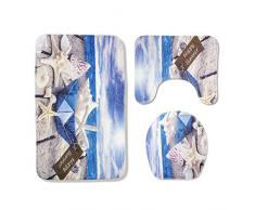 DAIFUQIANG 3Pcs / Set Tobillo Empedrado Tobogán Antideslizante Alfombrilla De Baño Alfombra De Piso Alfombra Alfombra Pedestal Absorbente Alfombra Tapa Cubierta del Inodoro Alfombra De Baño