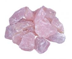 Piedras de cuarzo rosa, 100% natural, fuente de vida de 300 g