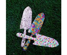Kentop - Pala para jardinería con diseño de Flores, de Hierro, para Plantar en el jardín y en el balcón, con Mango ergonómico, b