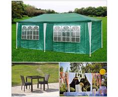 HG® Partyzelt verde Bierzelt Hochzeit Festzelt doble pared 3x6m Gartencamping Festival como un refugio y toldo Polietileno Impermeable Estable tienda fija de alta calidad