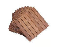 YANGJUN Suelo Exterior Baldosas Jardin Madera Suelo Al Aire Libre Terraza Patio Baño Carbonización Empalme Balcón Interior (Color : A, Size : 30x30x2.2cm-1pcs)
