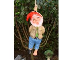 JS GartenDeko - Figura decorativa de enano ahorcado (altura 40 cm)