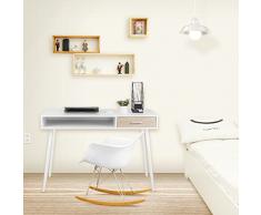WOLTU TS39ws Mesa de Ordenador, Mesa de Oficina, Mesa de Trabajo, Ordenador portátil, en melamina, con 1 cajón y 1 Compartimento Abierto, Estructura de Acero, 110 x 50 x 75 cm, Madera, Color Blanco