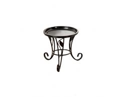 Ounona - Taburete de metal para flores (para interior y exterior, balcón), color negro