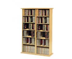 VCM Torre para CD/DVD para "Ronul" haya, 300 CDs, sin puerta de cristal.