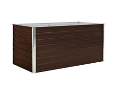 yorten Mesa de Cultivo de Acero Galvanizado para Balcón Porche o Patio Rectangular 160x80x77 cm Marrón
