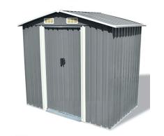 Vislone Caseta Jardín Exterior de Acero Galvanizado con 4 Rejillas de Ventilación 204x132x186cm