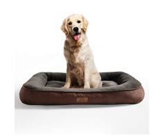 Bedsure Cama Perro Grande Lavable XL - Colchon Perro Cómoda de Felpa Muy Suave - Sofá de Perro 110x76x18cm,Marrón