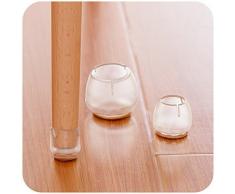 Veewon suave silicona Tapones para pata de la silla pies almohadillas muebles madera protectores de suelo 22 – 27 mm de diámetro redondo transparente, juego de 8