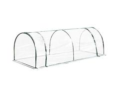 Outsunny Invernadero Caseta 250x100x80cm para Jardín Terraza Cultivo de Plantas Semilla Invernadero de Jardín Vivero Casero Tipo Túnel Marco Acero y PVC