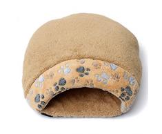 Hermosa casa de gato caliente gatito suave saco de dormir lindo gato cama cueva-marrón-S