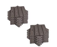 EUGAD 22x Suelo de Exterior WPC 30x30cm Terrazas del Piso 22 Set 2? Baldosas de Madera para Jardin, Terraza Café
