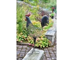Grande, 91 cm de alto, Toulouse gallo decorativo Metal adorno de jardín escultura – marco de metal negra