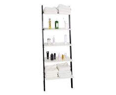 WOLTU Estantería Escalera Decorativa Librería Estante de Almacenamiento 5 Tiras Madera de Acero, RGB9322ws