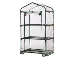 Tutoy 69x49x126cm Apex Roof 3-gradas Jardín Invernadero Planta Caliente casa Estante Galpón Transparente Cubierta de PVC