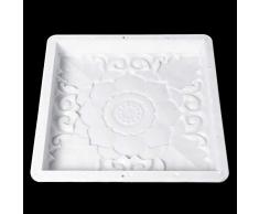 WH-IOE DIY Jardín Patio Camino 40x40cm DIY Inicio Camino de jardín Fabricante de Carretera Loseta Cemento Molde del Molde de ladrillo Decoración Blanca Patio de Rode césped del jardín Calzada