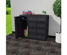 mewmewcat Armario de Jard/ín de Exterior 97 x 38 x 87 cm Negro