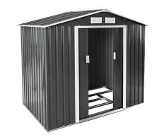 TecTake Cobertizo caseta de jardín metálica de Metal Invernadero almacén | + fundación Modelos (Tipo 3 | Gris | no. 402568)