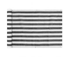 vidaXL Toldo para Balcón 100% HDPE Gris y Blanco 75x400 cm Lona para Terraza