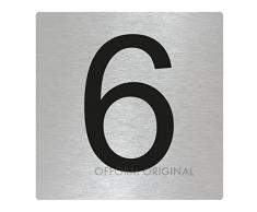 OFFORM l Numéro de puerta l acero inoxidable l "6" l 85x85 mm l Nr.48306