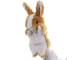 Weedon Toys Hand Puppet Bunny: muñeca de Tela Suave y Suave Hecha de Felpa Suave, Gris Claro-Beige, para Teatro de Marionetas y Juegos educativos