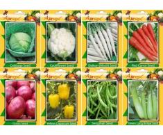 Seedsown el repollo, coliflor, daikon, rojo zanahoria, cebolla, pimiento amarillo, Semphali y larga verde berenjena de Semillas