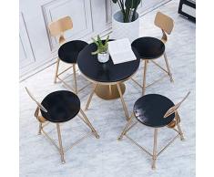 LSX - Mesa de Bistro Conjunto de mesa y silla, mesa de hierro moderna minimalista y una silla combinación balcón interior de ocio pequeña altura de la mesa redonda ajustable, 4 combinaciones disponibl