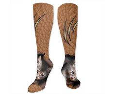 NA - Calcetines de compresión para sofá, gatito y gato, calcetines deportivos, calcetines largos, divertidos y personalizados, para hombres y mujeres