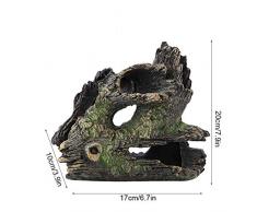 FTVOGUE Acuario Driftwood Madera Artificial Tronco de árbol Raíz Camarón Desove Terreno Cueva Tanque de Peces Vivarium Decoración(03)