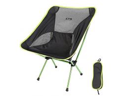 Candora TM Portable Ultraligero Silla plegable, con bolsa de transporte, Heavy Duty 330lbs Capacidad Senderismo de picnic de asiento plegable para pesca y Camping barbacoa de jardín patio playa exterior & interior Actividades, verde