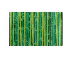Use7 Alfombra de bambú Verde con diseño de árbol Bosque Antideslizante para Dormitorio Infantil, Tela, 100 x 150 cm(3' x 5' ft)