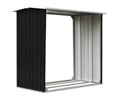 Festnight Caseta Jardín para Leña Acero Galvanizado Casetas de Jardin Metalicas Gris Antracita 172x91x154 cm