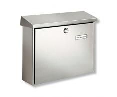 Burg-Wächter B3786 Buzón de Acero Inoxidable con Cubierta, Gris