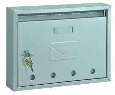 Rottner 4749 Imola - Buzón de correo (apertura frontal, placa para el nombre), color plateado